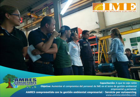 AMRES comprometido con la gestión ambiental empresarial en servicio por outsourcing en IME Ingeniería de Maquinas Eléctricas 