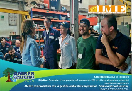 AMRES comprometido con la gestión ambiental empresarial en servicio por outsourcing en IME Ingeniería de Maquinas Eléctricas 
